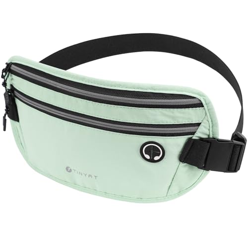 TINYAT ウエストポーチ セキュリティポーチ スリ対策 隠しポーチ ウエストバッグ 薄型 撥水 軽量 多機能 揺れない 海外旅行 ランニング