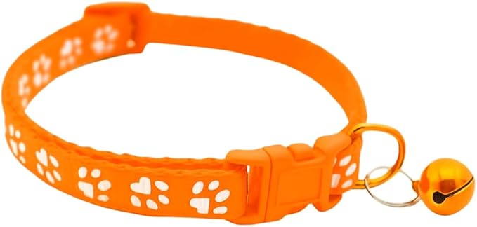 Juego de 5 Collares para Gato con Campana, Ajustables, Nailon, Estampa de Patas miniatura 6