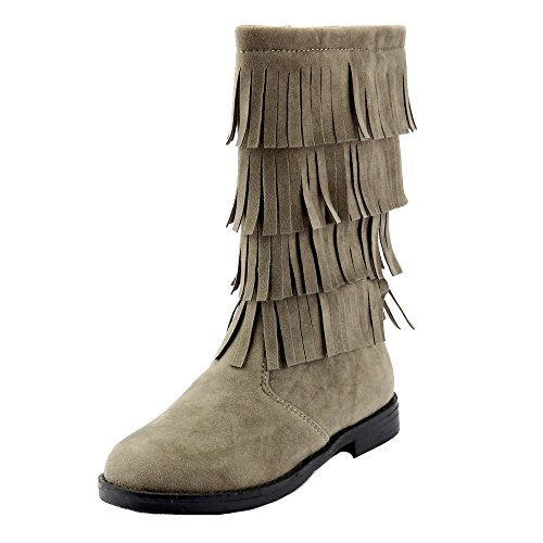 The Doll Maker Tall Fringe Flat Suede Boot