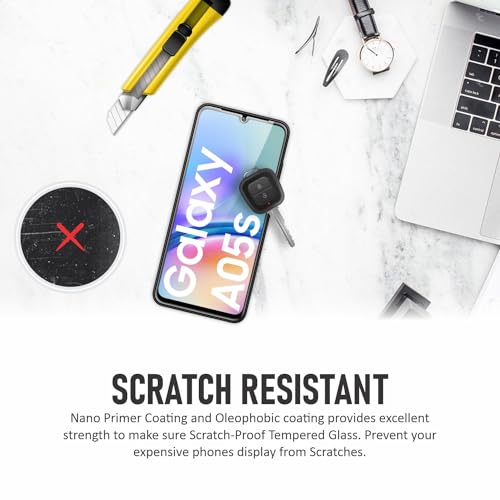 Image of SupCares Tempered Glass for Samsung Galaxy A05s 4G (6.7 Inch) With Installation Kit | Military-Grade Gorilla Screen Protector | Edge to Edge Coverage | Black