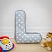 Replicushion Cojín del Alfabeto L – Almohada con Letra L – Gris Inicial Regalo Dormitorio Infantil