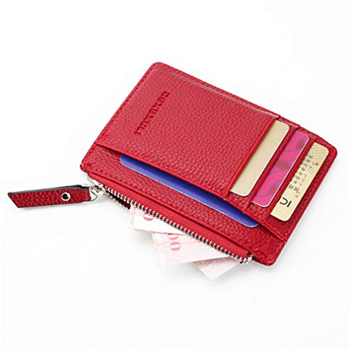 HENGSONG Wallet Mini PU Leather Card Holders Purse Men Women Zipper Coin Pocket Ultra Thin Multi-Fun - //coolthings.us
