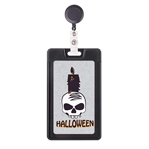 Porte-badge rétractable Halloween sorcière tête de mort enrouleur badge entreprise
