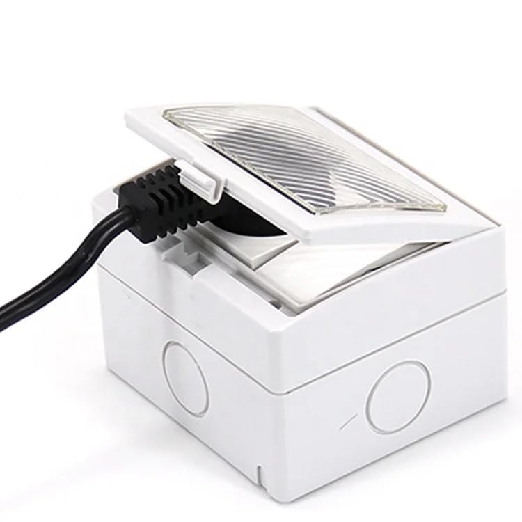kesig® Water Proof 3 Module Plastic Gang Box,® Wall Mount Three Phase IP55 Bell Switch, Water Proof Plastic Box with Bell Switch and Socket gaurd Use in roof top 1