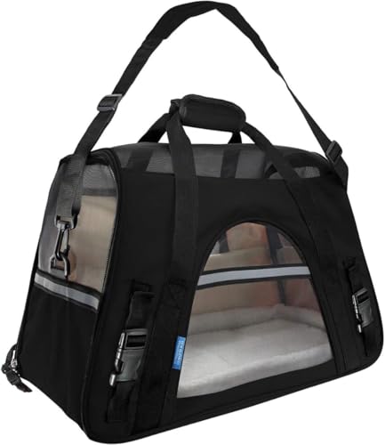 Bolsa Transporte Pet 44x28x25 Preta Passeio Viagem Carro Avião Pa...