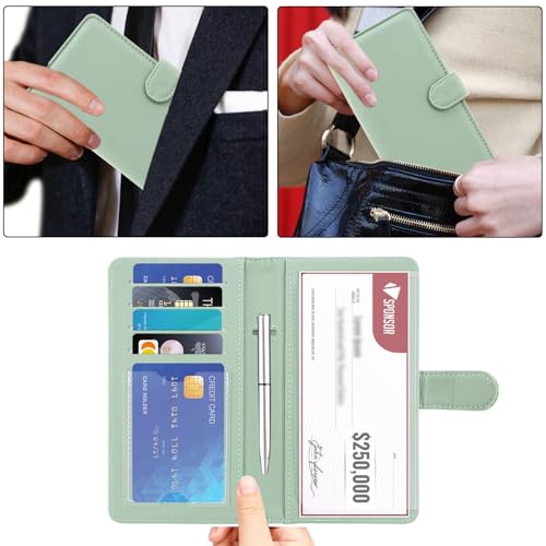ACdream Checkbook Cover, Leather RFID Blocking Check Book Wallet4