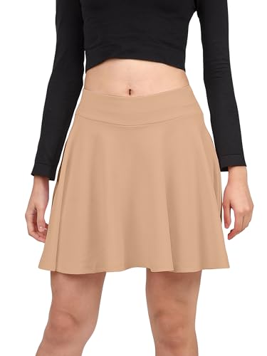 Image of Mehrang Spandex Women's Classic Stretchy All Time Trendy Skater Skirt with Attached Inner Shorts and Flared Inskirt