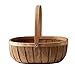 Kosz na owoce i warzywa Drewniane kosze upominkowe z uchwytem Przenośne ręcznie owalne owalne kosze do przechowywania zrębków 0430 (rozmiar: 282111,5 cm) piękne