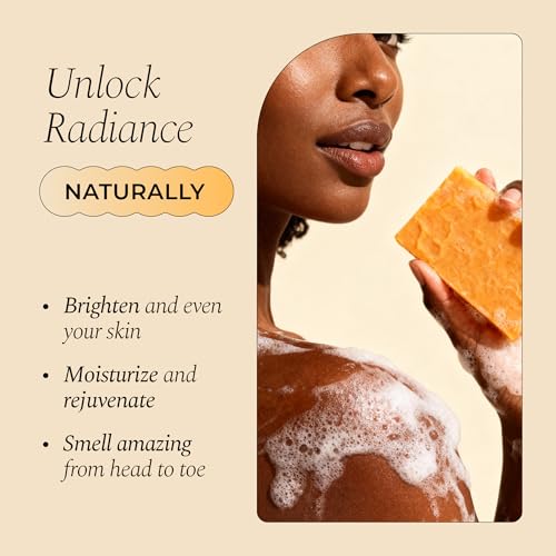 Image of Glo Melanin Turmeric Brightening Soap with Vitamin C, Alpha Arbutin & Oats