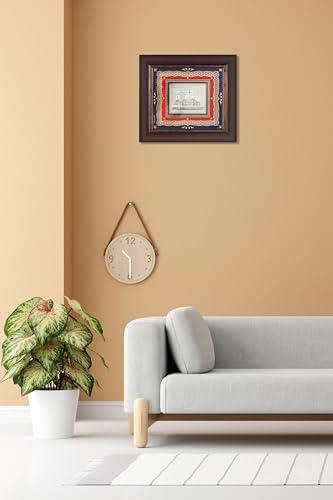 SHIJPIK 999 Pure Silver 12x11 inch Shri Ram Mandir Frame for Decor, God Frame in Silver, Perfect for Gifting or Storing in The Pooja Room, Office, or Home