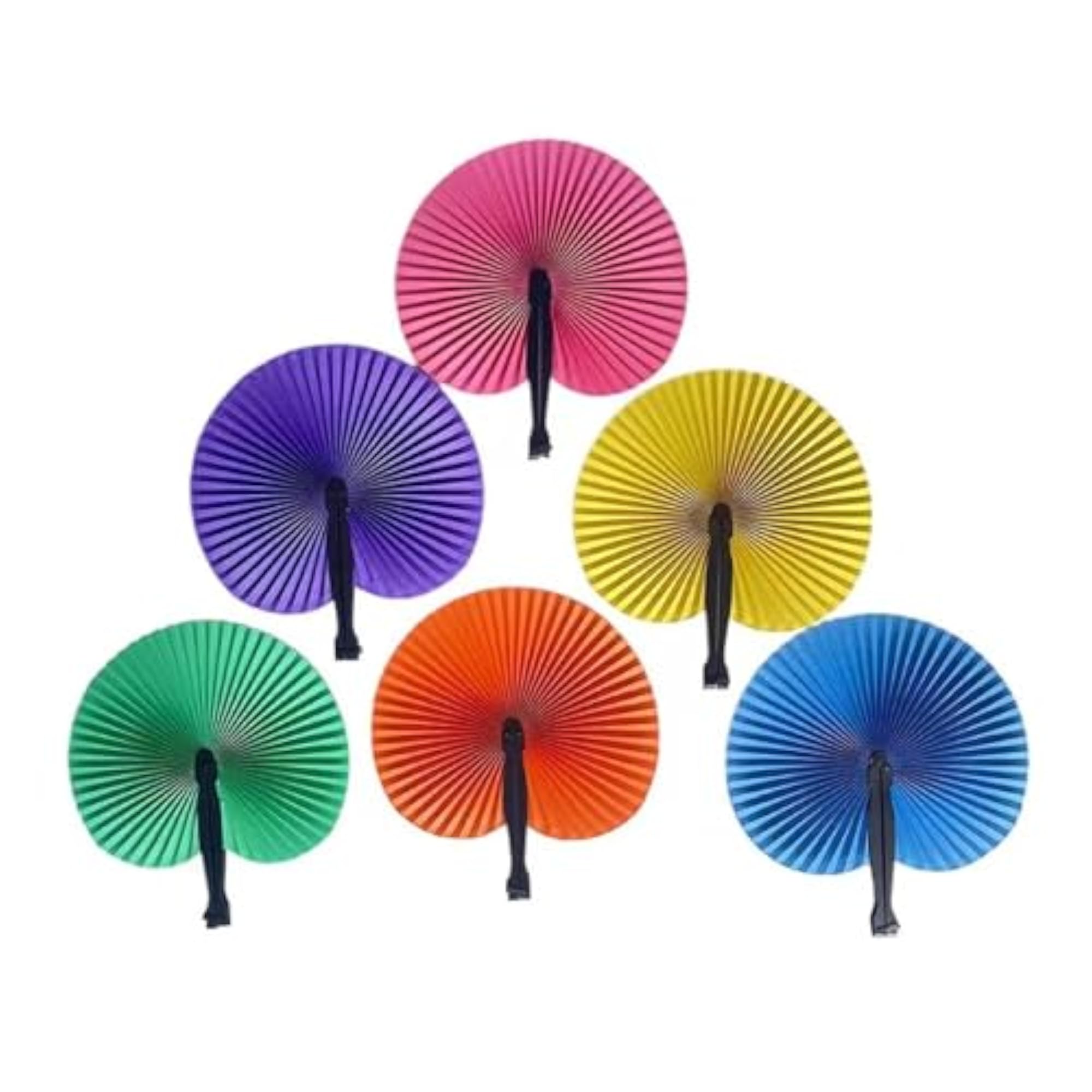 20x Folding Paper Hand Fans, Foldable Wedding Guest Accessory