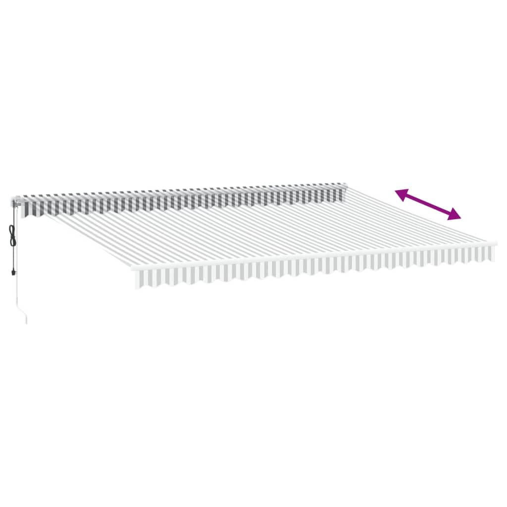 Festnight Store Banne Motorisé 5x3,5 Store banne Electrique avec Télécommande Auvent Rétractable à Bras Repliable pour Balcons Terrasse et Jardin-Anthracite et blanc-500 x 350 cm