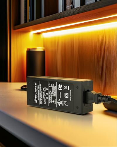 HitLights 12V 5A Power Supply Adapter, UL-Listed, 120VAC to 12VDC Transformer, 12 Volt 5 Amp Wall Charger for LED Strip Light and Low Voltage Devices