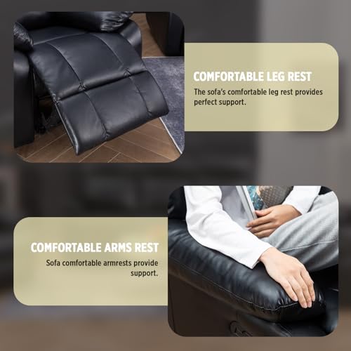 Image of PayLessHere Recliner Chair The Ultimate Leather Sofa Recliner Couch Home Theater Seating Manual Recliner Motion for Comfort and Style Living Room Furniture