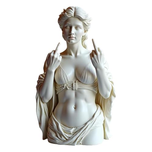 Unverfrorene Venus die Mittelfinger Statue Venus Figur mit Mittelfinger Rebellisch Kühne Moderne Kunst Dekor Harz Kunst Statue Skulptur-Ornament, lustiges einzigartiges Dekorationsstück Modell 2