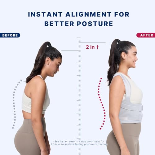Image of Fit Geno Back Brace Posture Corrector for Women and Men, Shoulder Straightener, Adjustable Full Back Support, Upper and Lower Back Pain Relief - Scoliosis, Hunchback, Thoracic, Spine Corrector (M)