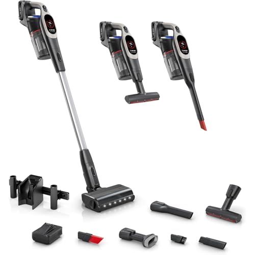 Image of Bosch Unlimited 9 Cordless Stick Vacuum Cleaner - 15 to 60 Min Battery, Fast Charger, Multi-Surface, Vacuums Pet Hair, Hard Floors and Carpets, HEPA Filter, 6 Accessories, Dark Cream