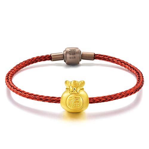 CHOW SANG SANG 999 24K Gold Charme Fortune Bag Charm Red Blessing Bracelet for Women 89197C (19)