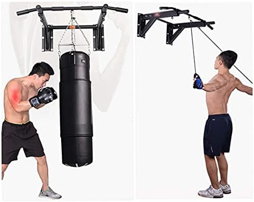 JYDQM Pull Up Bar Indoor Home Fitness Strength Training Wall-Mounted Horizontal Bar, Gym Pull-up, Hanging Bar Pole with Grommet, Swing Frame, Load 300kg, 2 Colors (Color : Black)