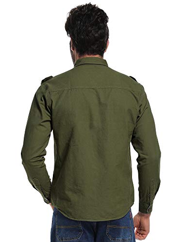 Men's Boys Button Down Shirt Long Sleeve Military Casual Style Cargo Tactical Work Shirt3