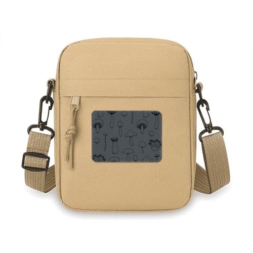 Sac à bandoulière pour téléphone portable petit sac à main pochette motif champignon original