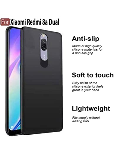 Image of Mobile Back Cover Case for Xiaomi Redmi 8A Dual (Silicone Case|CameraProtection|Black SC1510)
