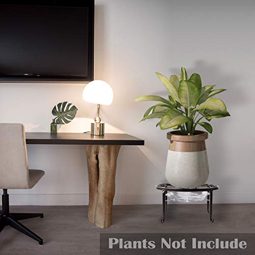 4 Packs Metal Plant Stand with Saucer for Outdoor Plant Stand with Indoor Plant Stand 9 inches Plant Stands for Indoor Plants, Bronze - Thumbnail 5