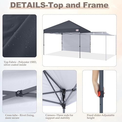 Image of MASTERCANOPY 10x10 Pop Up Canopy Tent with 2 Shelters,230 Sq ft Drak Grey