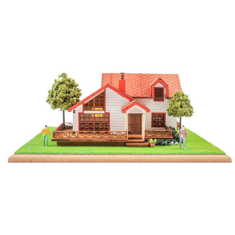 Maquette en bois de prestige maison suédoise Youngmodeler diorama Heidi