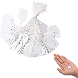 Precios De Canapés 500Pcs Etiquetas de Precio,Etiquetas de Marcado Blancas con Hilo,Etiquetas de Exhibición Para Ropa Anillos de Joyería Regalo 23x13mm