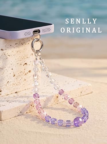 SENLLY Crystal Phone Wrist Lanyard Strap, Beaded Handmade Charm for iPhone | Jewelry Grade Crystal & Stainless Steel Hardware (Spring Ring) — view 5