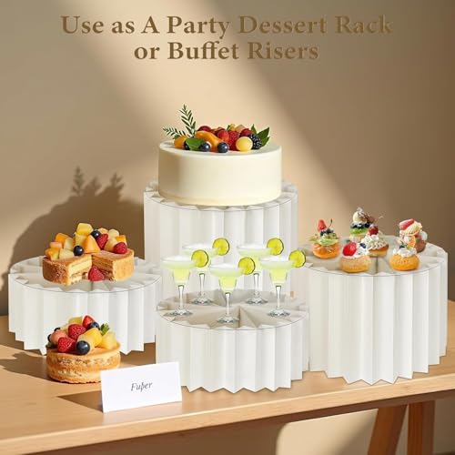 Présentoirs blancs cylindriques pour gâteaux et bijoux de valeur - 8