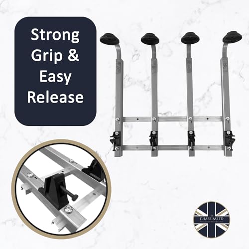 Chabrias Ltd Traditional 4 Bottle Wall Bar 25ml Chrome Optic Rail UK Made, Fully Assembled Metal Bracket & Pub Trade Compliant Traditional Spirit Optic, Fits 70cl–1.5L Bottles