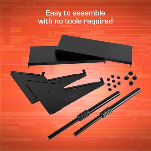 Image of XTS Mini Duo-Flex Desktop Stand, 2 Tiers with Trays for FX Pedals / Synths / Audio Interfaces / MIDI Controllers, Holds 2-4 Pedals or Machines on Each Tier, 15.5 inch Width, Fits Elektron Digitakt / Digitone / Octatrack & More