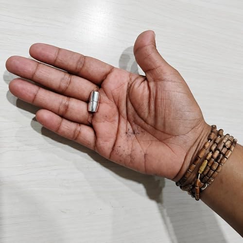 Image of Beadsnfashion 10 Pcs Oval Magnetic Leather Cord Connectors Clasp 16x7mm, 3.75mm Hole Size - Silver Finish | Premium Magnetic Clasp for Jewellery Making, Bracelets & Necklaces | Essential Jewelry Findings for DIY Crafting