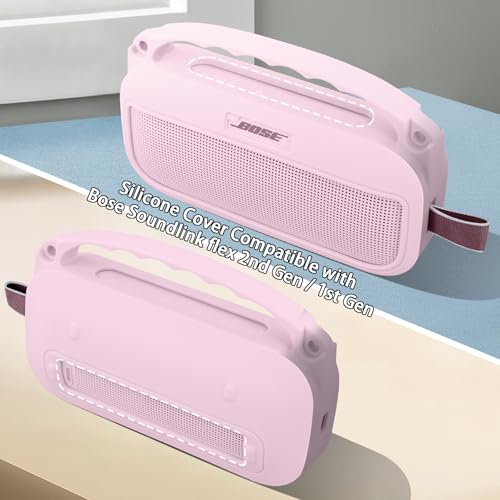 Image of co2CREA Soft Silicone Case Replacement for Bose New SoundLink Flex 2nd Gen Bluetooth Portable Speaker (Silicone Case, Pink Case)