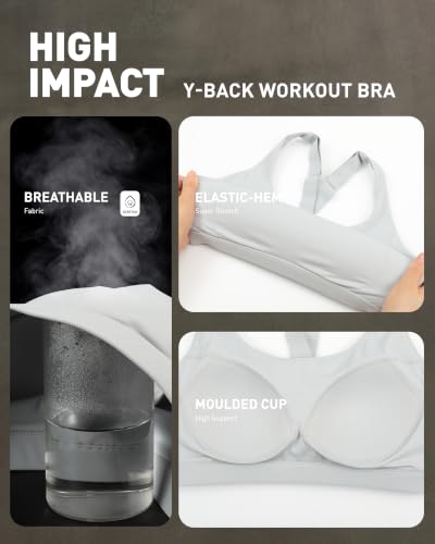 Image of RUNNING GIRL Sports Bras for Women, Molded Cup High Impact Sports Bra Workout Bras for Women High Support Racerback