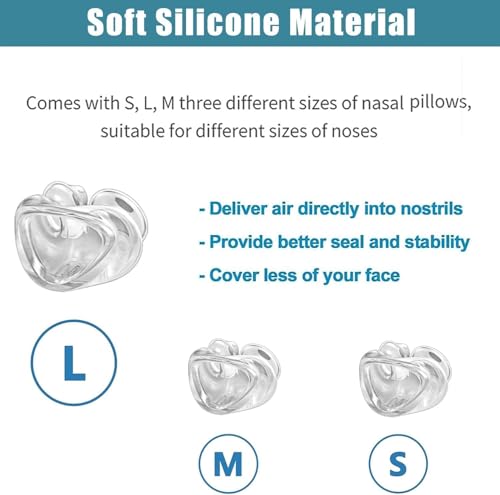 Image of Nasal Pillow Supplies - Includes 3 Size Nasal Pillows Nose Mask Assembly