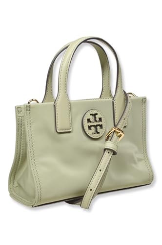 Tory Burch Mini bolsa feminina de nylon com ferragens douradas e alça de ombro,, Verde-oliva, Mini