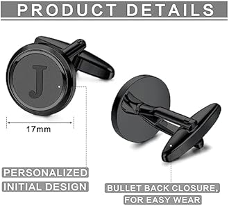 LOYALLOOK Initial Gold Cufflinks for Men Gold Cuff Links Personalized Copper CuffLinks Letter Cufflinks Gift for Groom Husband Father