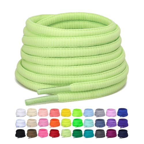 Image of 2 Pairs Oval Athletic Shoelaces 33 Colors 1 /4 inch Half Round Shoe Laces for Sneakers