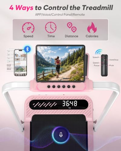 Image of Cardirun Walking Pad with Incline and Stable Handle Bar, Foldable Treadmill | 350+ lbs Capacity, 3.0HP Quiet Under Desk Treadmills for Home, Portable Treadmill with APP, Remote Control and LED Display