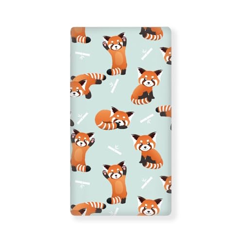 Image of Winpema Red Little Raccoon Baby Crib Sheets Fitted Crib Sheets Kid Crib Fitted Sheets Crib Cover Single Pack 28"x52" for Boys Girls