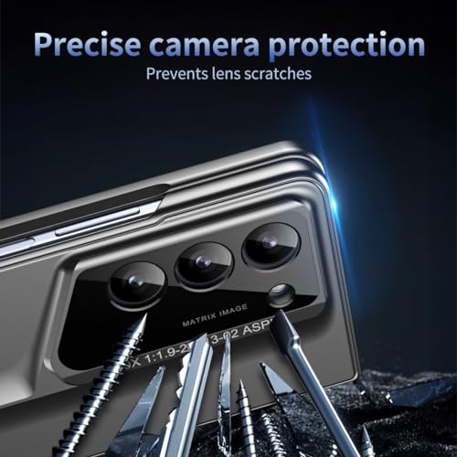 Coque Samsung Z Fold 5 grise avec protection écran rigide PC
