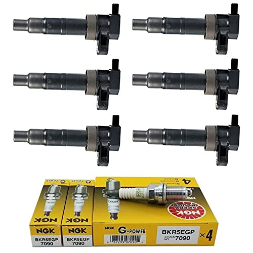 MCK 6pcs Ignition Coil Pack And Platinum Spark Plug Compatible with Hyundai Kia Azera Enturage Genesis Coup Santa Fe Sonata Veracruz Amanti Sedona Sorento 2006-2015 3.3L 3.8L 3.5L 3.5 3.3 3.8 V6 UF546
