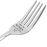 THREE HUMAN May the Forks Be With You Inspirational Funny Engraved Fork, Gift for Boyfriend, Husband