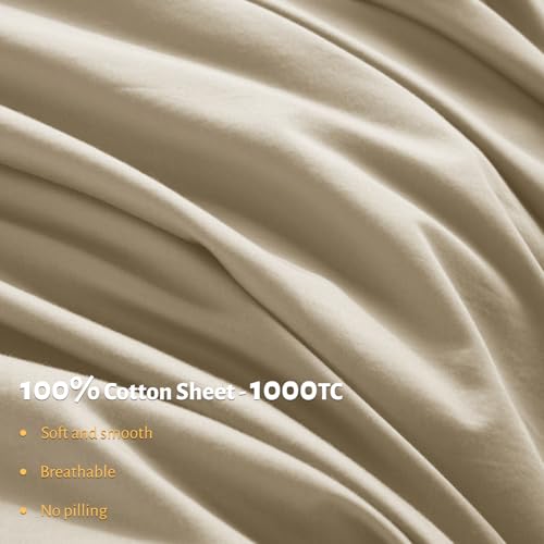 image for Shilucheng 100% Egyptian Cotton Queen Size Sheets Set - 1000 Thread Co