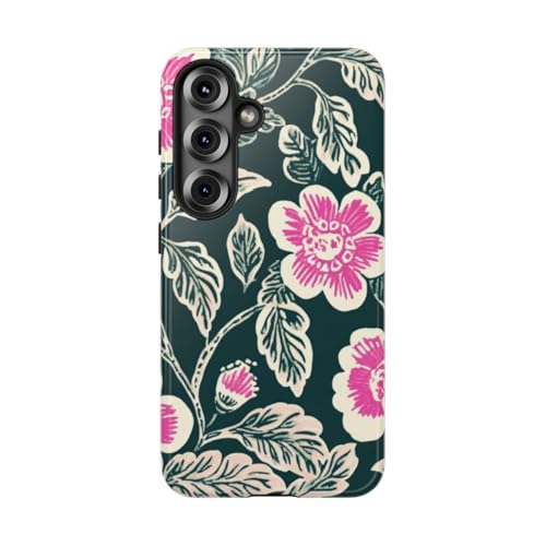 Coque rigide Samsung S25 motif floral rose pour éviter rayures et chocs