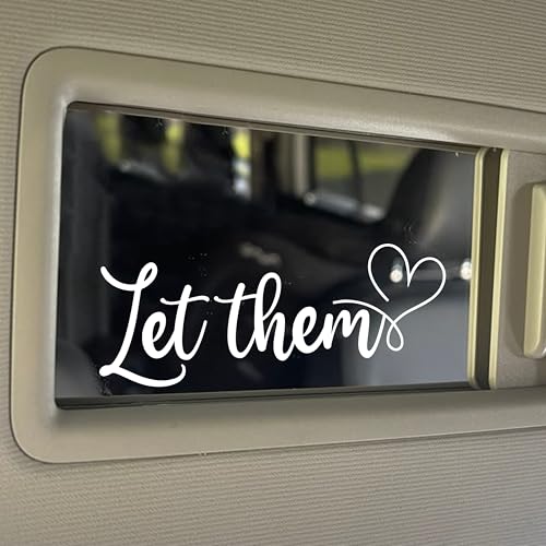 Image of Set 3Pcs Let Them Rearview Mirror Decal Mental Health Awareness, Inspiration, Selflove, Christian Bible Stickers, Vinyl Waterproof 4 Inches Car Decals, Tumbler Decal for Girl Mom Dad