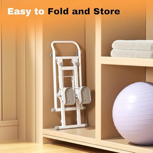 Foldable Vertical Stair Stepper Exercise Machine - 260LBS Capacity & Extended Step Range, 4-Level Adjustable Handlebar for Home Gym Cardio Workouts - Image 7